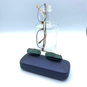 Fossil 140 Buddy Eyeglass Frames with Snap-On Sunglasses Flexolite & Case